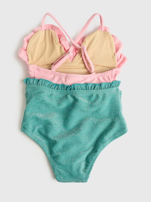 Shade Critters Shade Critters Girls One Piece H20 & Shimmer Swimsuit - Pink & Green - Little Miss Muffin Children & Home