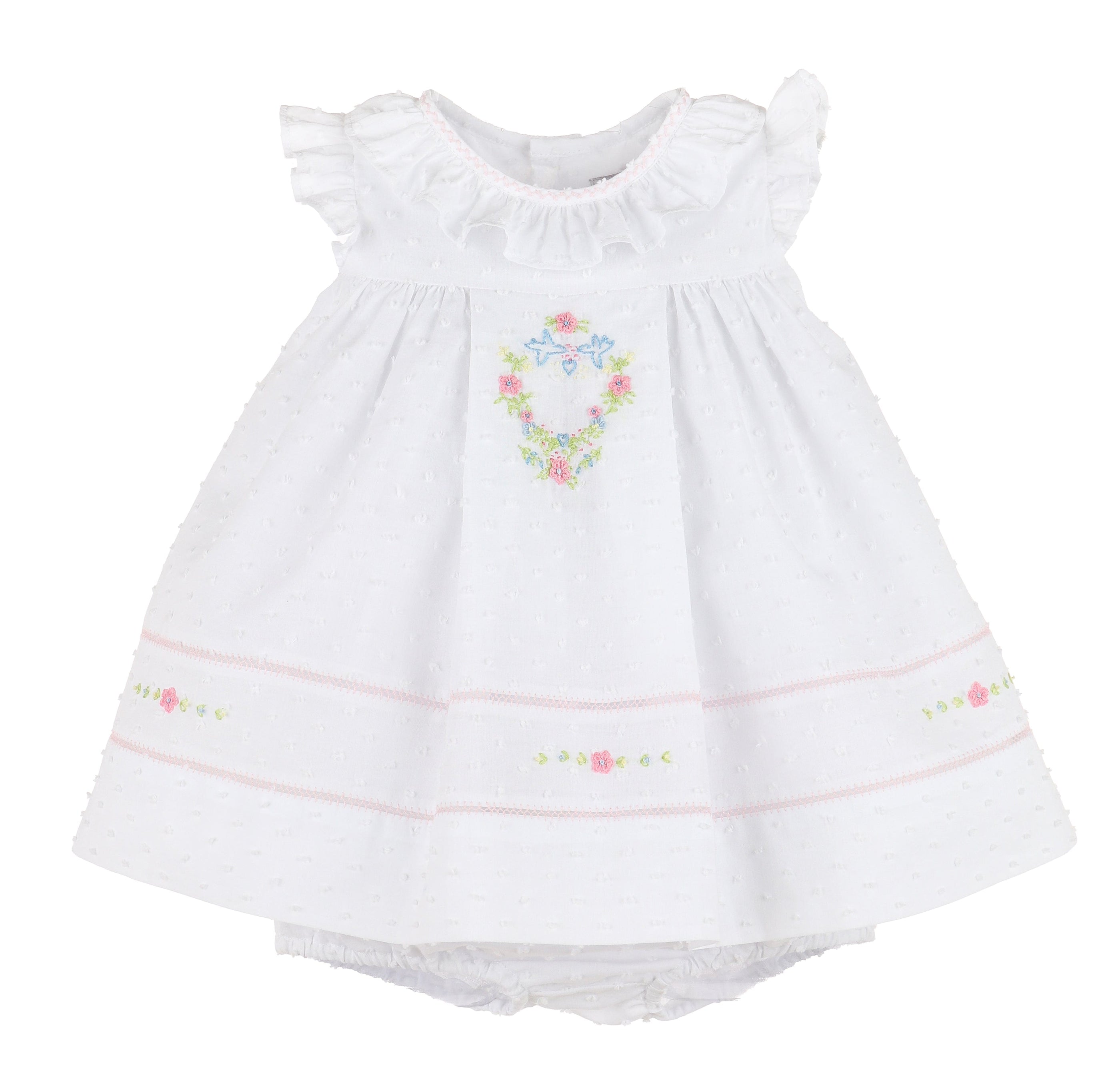 Casero & Associates Casero & Associates Dotted Ruffle Float, White - Little Miss Muffin Children & Home