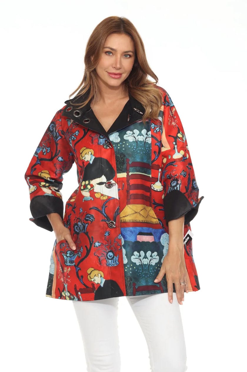 Aria Collection Harmony in Red Reversible Toggle Raincoat - Little Miss Muffin Children & Home