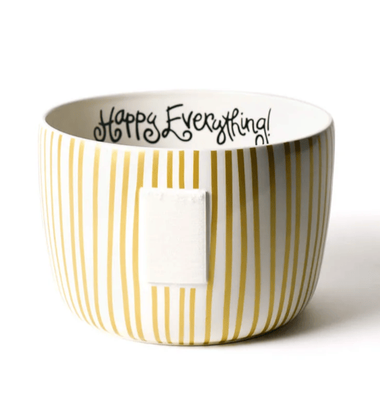 Happy Everything! Gold Stripe Happy Everything Big Bowl - Little Miss Muffin Children & Home