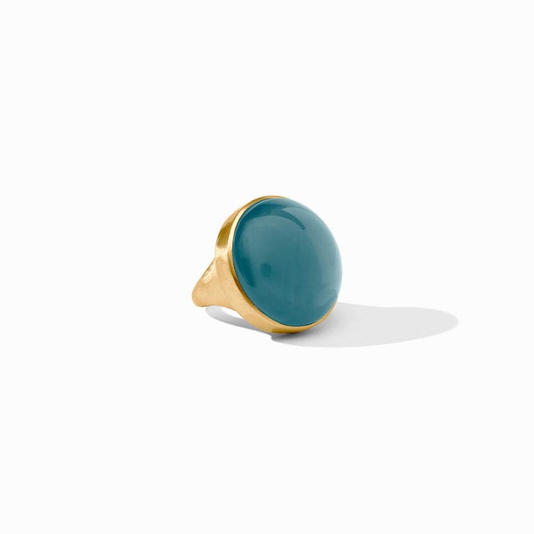 Teal ring with gold band 
