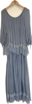 Oro Bonito Oro Bonito Off Shoulder Sequin Trim Maxi Dress - Little Miss Muffin Children & Home