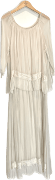 Oro Bonito Oro Bonito Off Shoulder Sequin Trim Maxi Dress - Little Miss Muffin Children & Home
