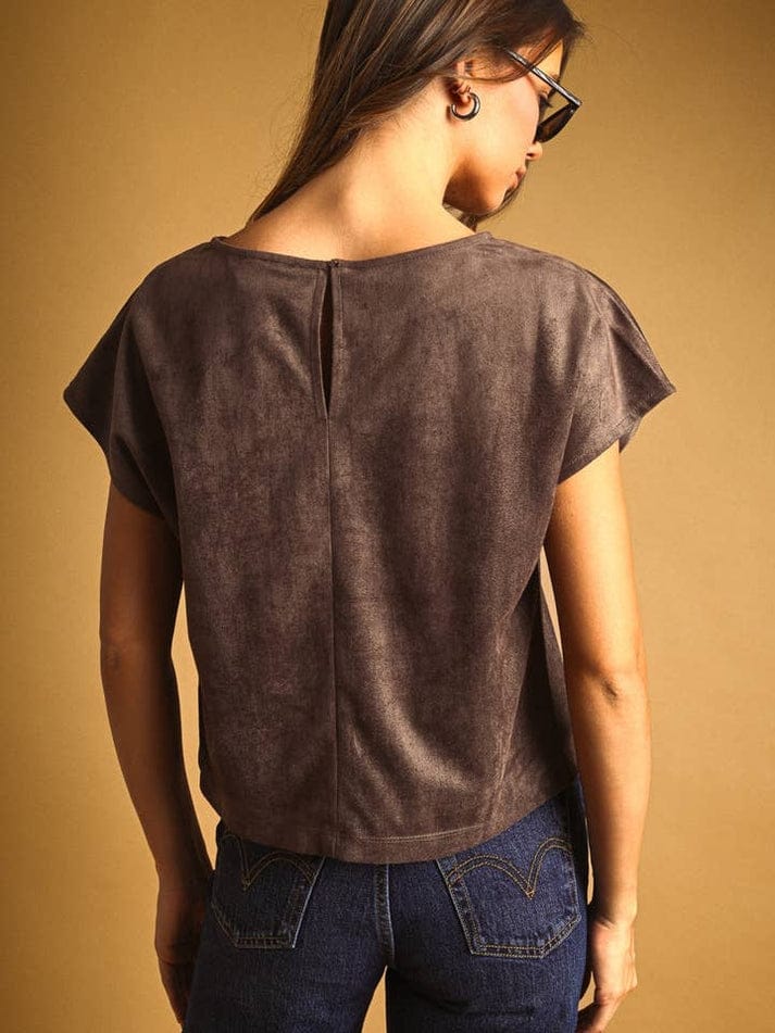 Miou Muse Suede Cap Sleeve Boxy Crop Top, 3 Colors Available - Little Miss Muffin Children & Home
