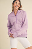 Yelete Yelete Scuba Quarter-Zip Hoodie in Light Purple - Little Miss Muffin Children & Home