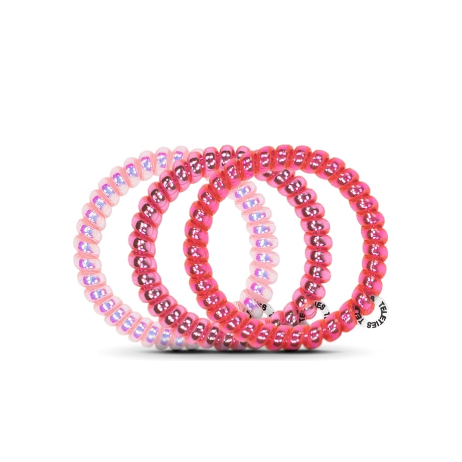 Small Think Pink Hair Ties Spiral Hair Coils