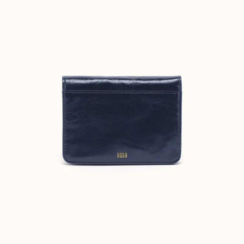 Hobo Hobo Jill Small Billfold Wallet in Polished Leather - Ink Navy - Little Miss Muffin Children & Home