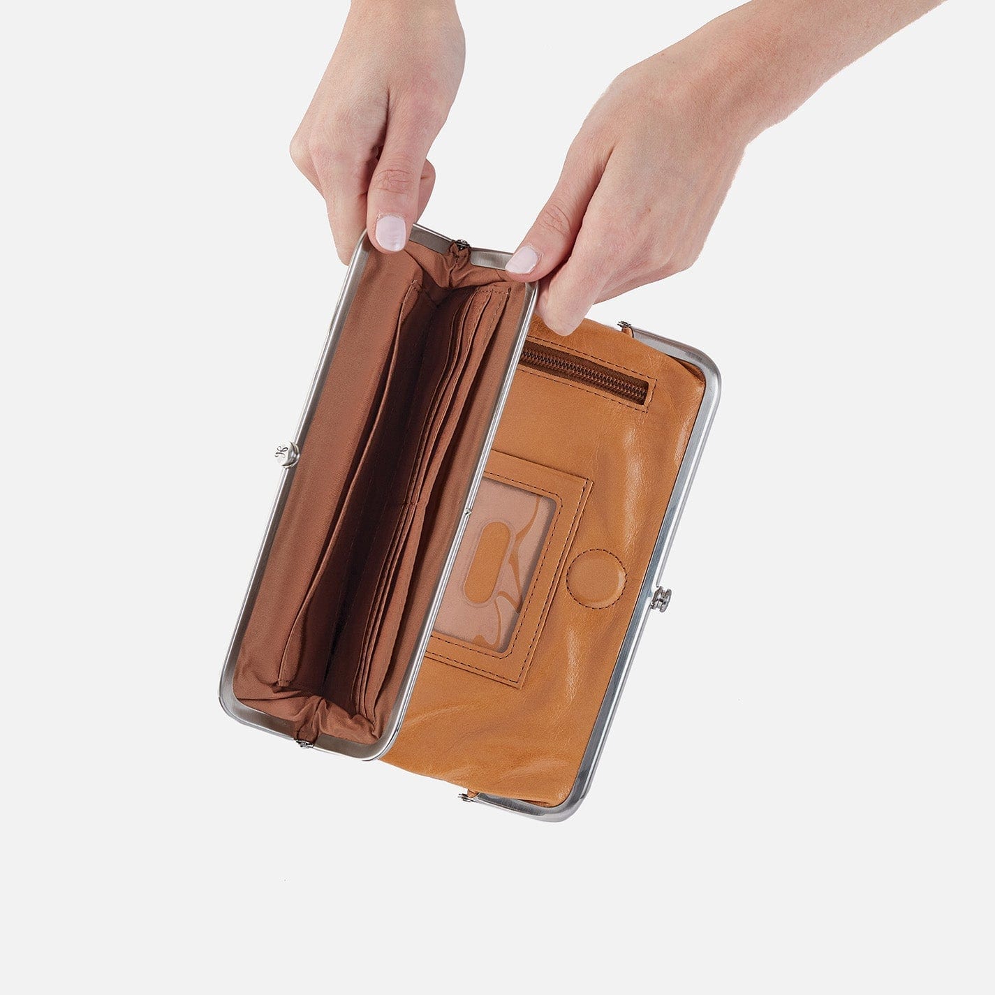 Hobo Hobo Lauren Clutch Wallet in Polished Leather in Natural - Little Miss Muffin Children & Home