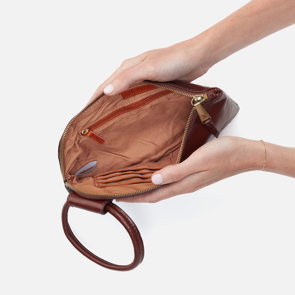 Hobo Hobo Sable Wristlet Clutch In Polished Leather - Chocolate - Little Miss Muffin Children & Home