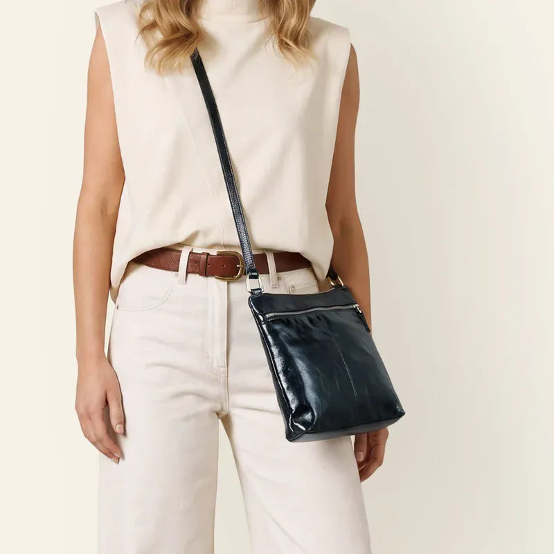 Hobo Hobo Cambel Crossbody Bag in Polished Leather - Ink Navy - Little Miss Muffin Children & Home