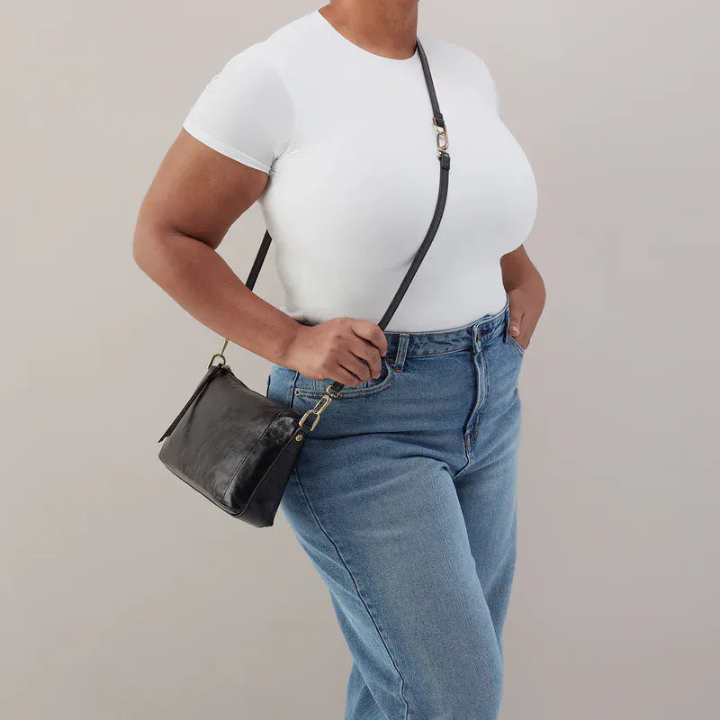 Darcy Carry-All Crossbody In Polished Leather | Black
