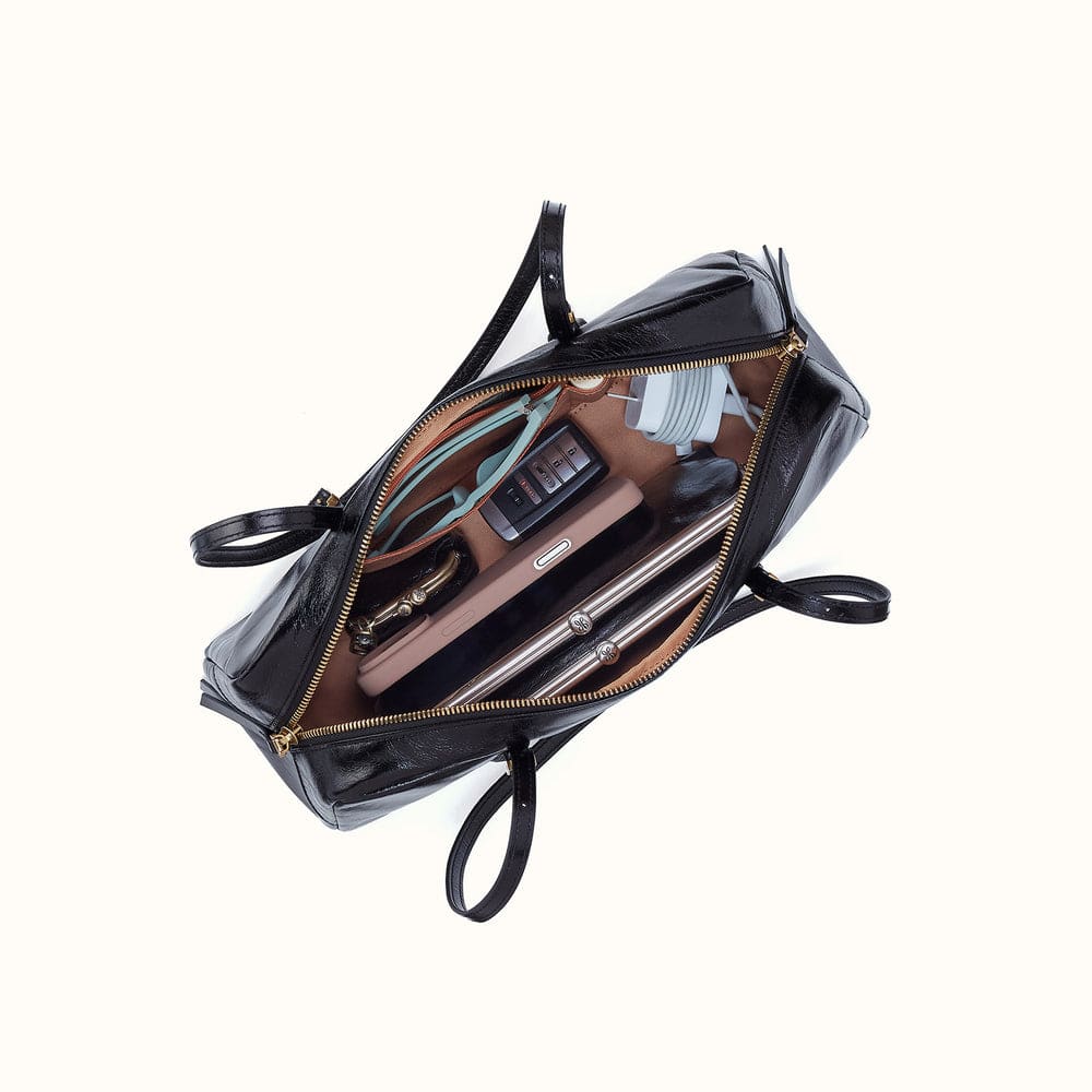 Hobo Scottie Satchel Polished Leather - Black - Little Miss Muffin Children & Home