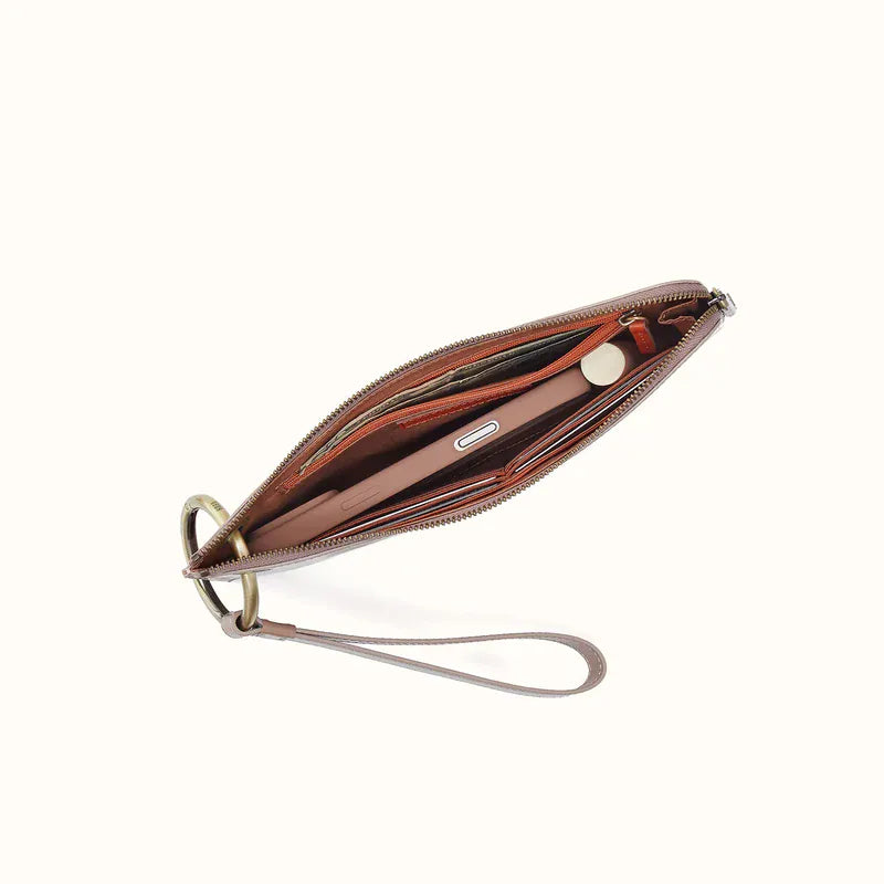 Hobo Hobo Jett Wristlet in Polished Leather - Woodsmoke - Little Miss Muffin Children & Home