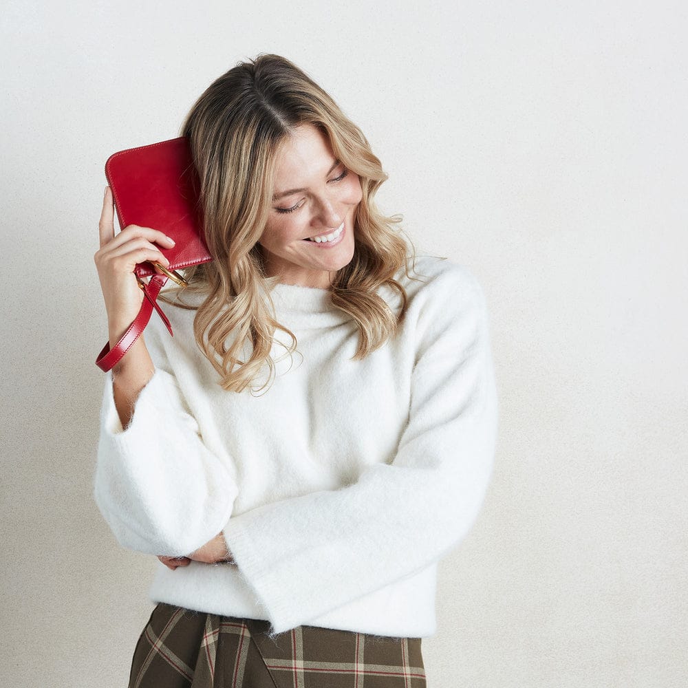 Hobo Jett Credit Card Wristlet Polished Leather - True Red - Little Miss Muffin Children & Home