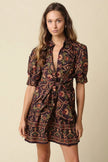Vienna Printed Tie-Waist Mini Dress