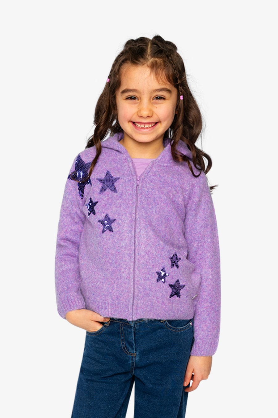 Violet Tulip Hooded Knitted Cardigan