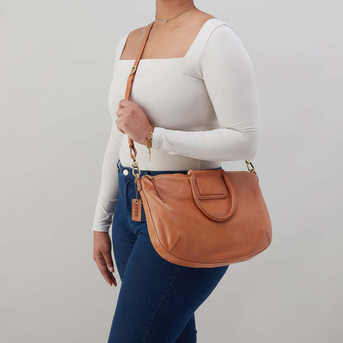 Hobo Sheila Large Crossbody in Washed Leather - Harvest Wheat - Little Miss Muffin Children & Home