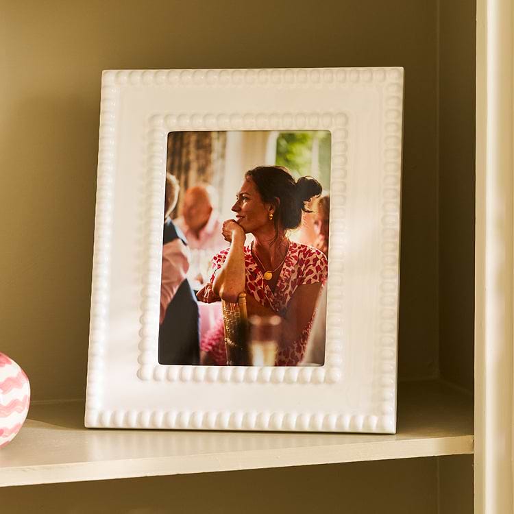 White Bobbin Lacquer Photo Frame 5x7