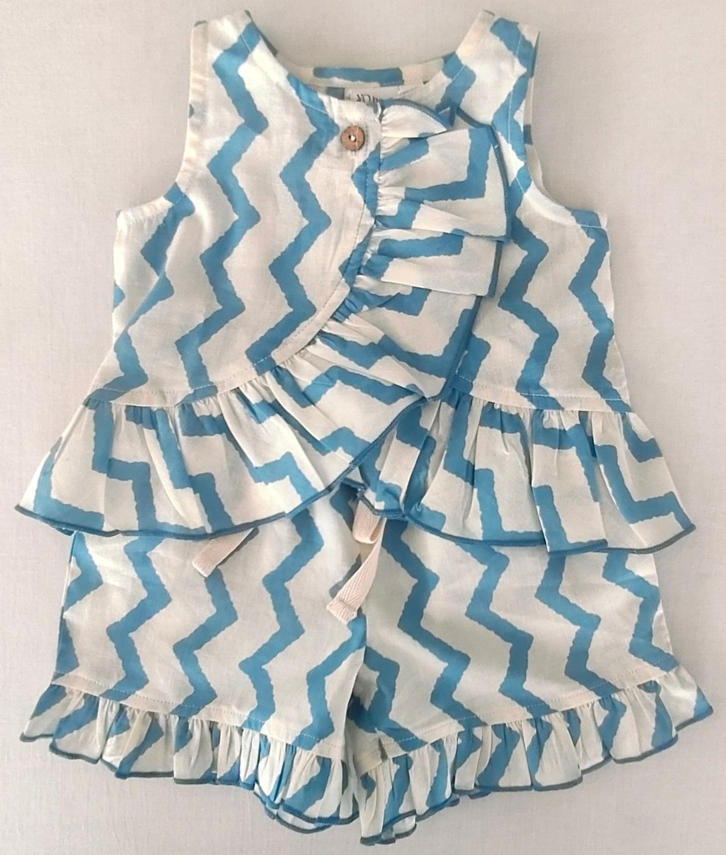 Yo Baby Yo Baby ZigZag Print Sleeveless Top & Shorts Set - Little Miss Muffin Children & Home