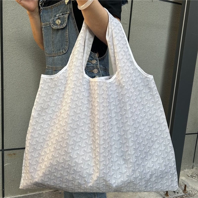 FurDecoration Large Capacity Single Shoulder Shopping Bag with Geometric Print, Available in 10 Colors - Little Miss Muffin Children & Home