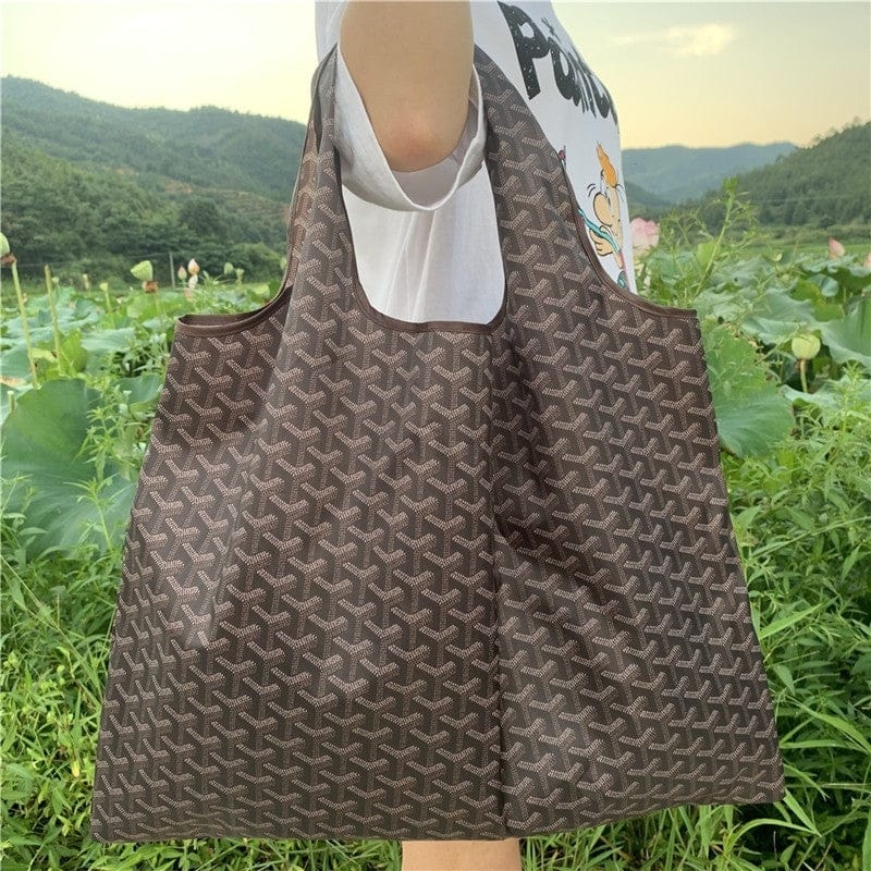 FurDecoration Large Capacity Single Shoulder Shopping Bag with Geometric Print, Available in 10 Colors - Little Miss Muffin Children & Home