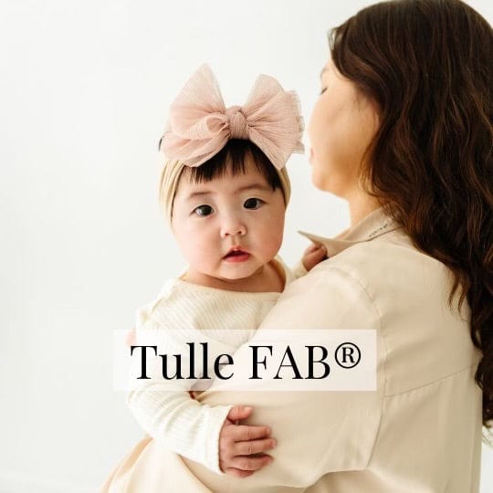 Baby Bling Bows Baby Bling® Tulle FAB® Soft Nylon Headband with Tulle Bow, Pleated Rose Quartz - Little Miss Muffin Children & Home