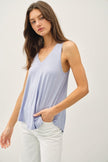 Be Cool Be Cool V-Neck Racerback Knit Tank in Dusty Blue - Little Miss Muffin Children & Home