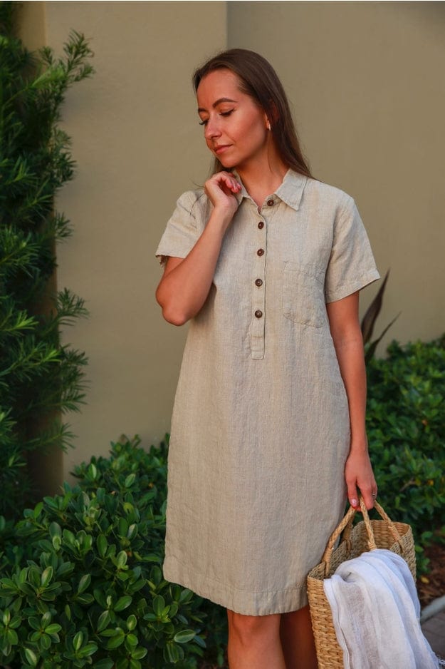 Vikolino Vikolino Linen Vika Dress - Little Miss Muffin Children & Home
