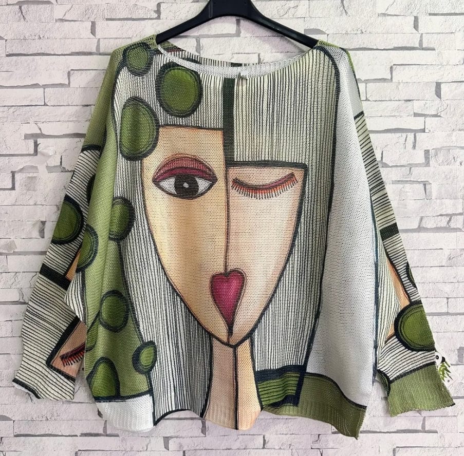 Loowie Olive Picasso Knit Sweater - Little Miss Muffin Children & Home