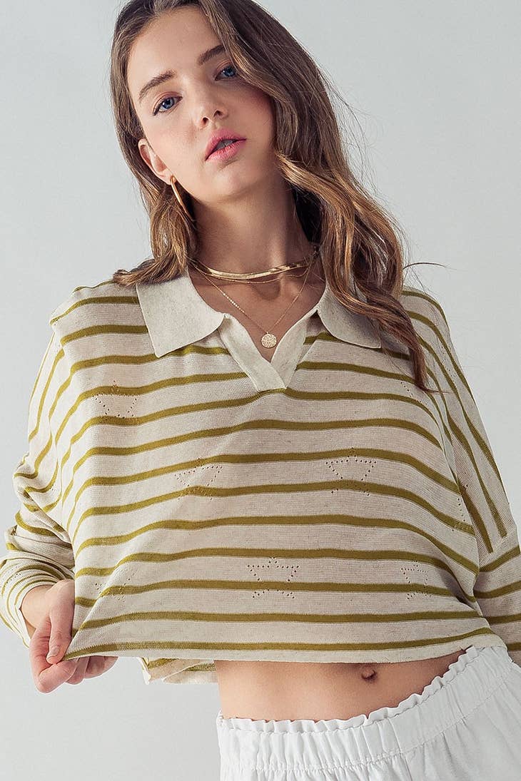 Fashion Week Fashion Week Sydney Eyelet Star Striped Polo - Little Miss Muffin Children & Home