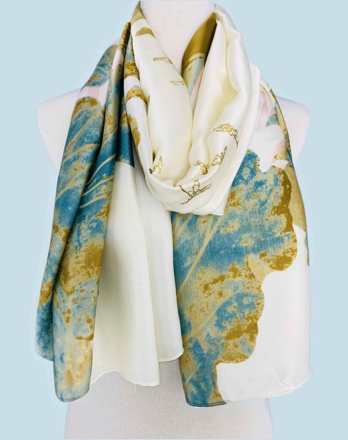 JC Sunny Fashion JC Sunny Silk-Feeling Lotus Floral & Leaf Scarf - Little Miss Muffin Children & Home