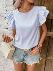 Miss Sparkling Striped Ruffle Sleeve Blouse - Little Miss Muffin Children & Home