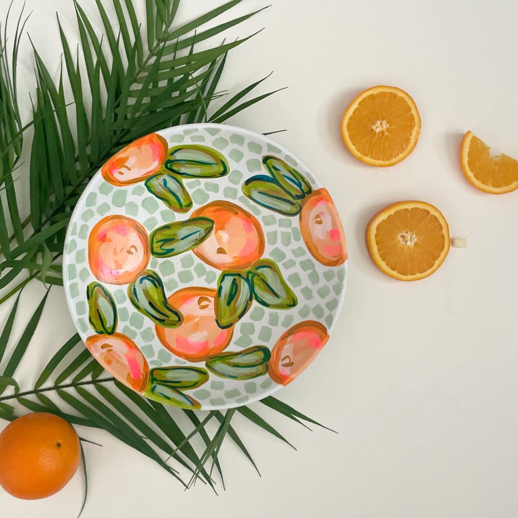 Jessica Reynolds Art A Bowl Full of Oranges Decorative Platter - Little Miss Muffin Children & Home