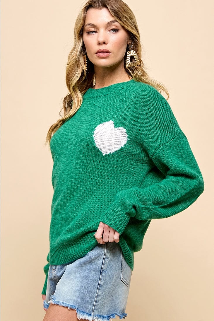 Cezele Cezele Heart Long Sleeve Knit Sweater - Little Miss Muffin Children & Home