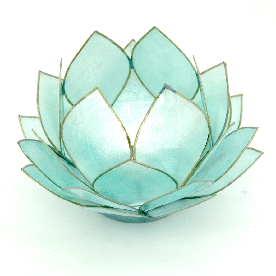 Contrast Inc Contrast Inc Capiz Lotus Bulb Candle Holder in Blue - Little Miss Muffin Children & Home
