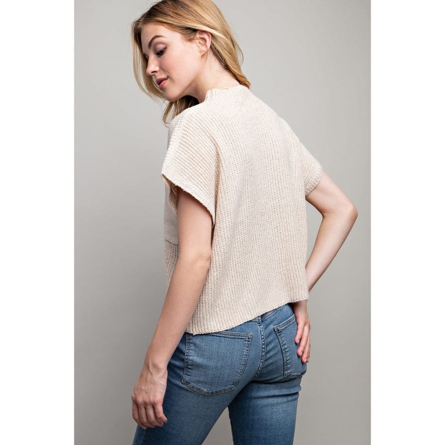 Sweet Generis Sweet Generis Drop Shoulder Rib Knit Short Sleeve Sweater - Little Miss Muffin Children & Home