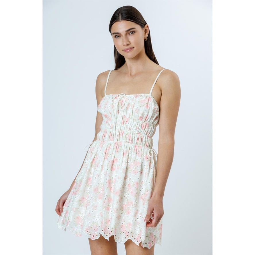 Storia Storia Cream Pink Floral Eyelet Lace Design Sundress - Little Miss Muffin Children & Home