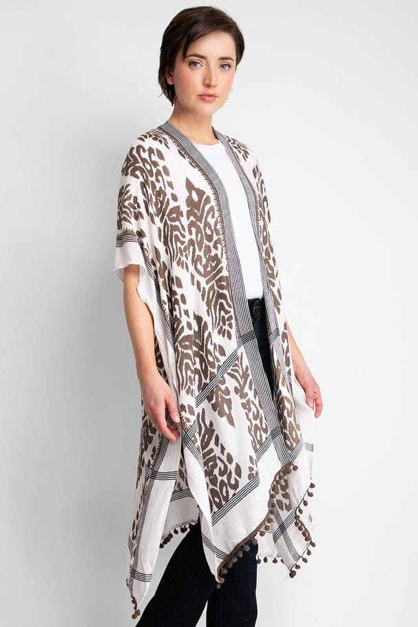 Fashion City Floral Print Kimono with Tassels - Little Miss Muffin Children & Home