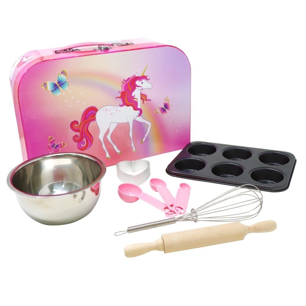 Unicorn Butterfly 6 Piece Kids Baking Set & Carry Case