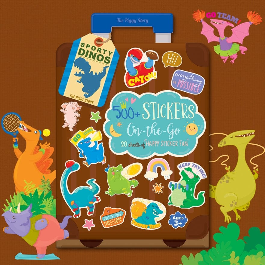 The Piggy Story The Piggy Story 500+ Stickers On-the-Go Sporty Dinos - Little Miss Muffin Children & Home