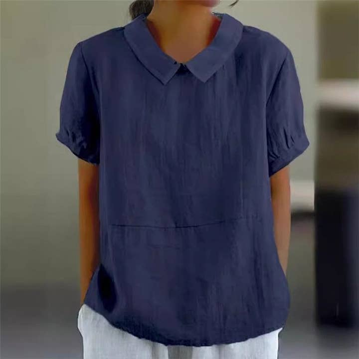navy peter pan collar blouse