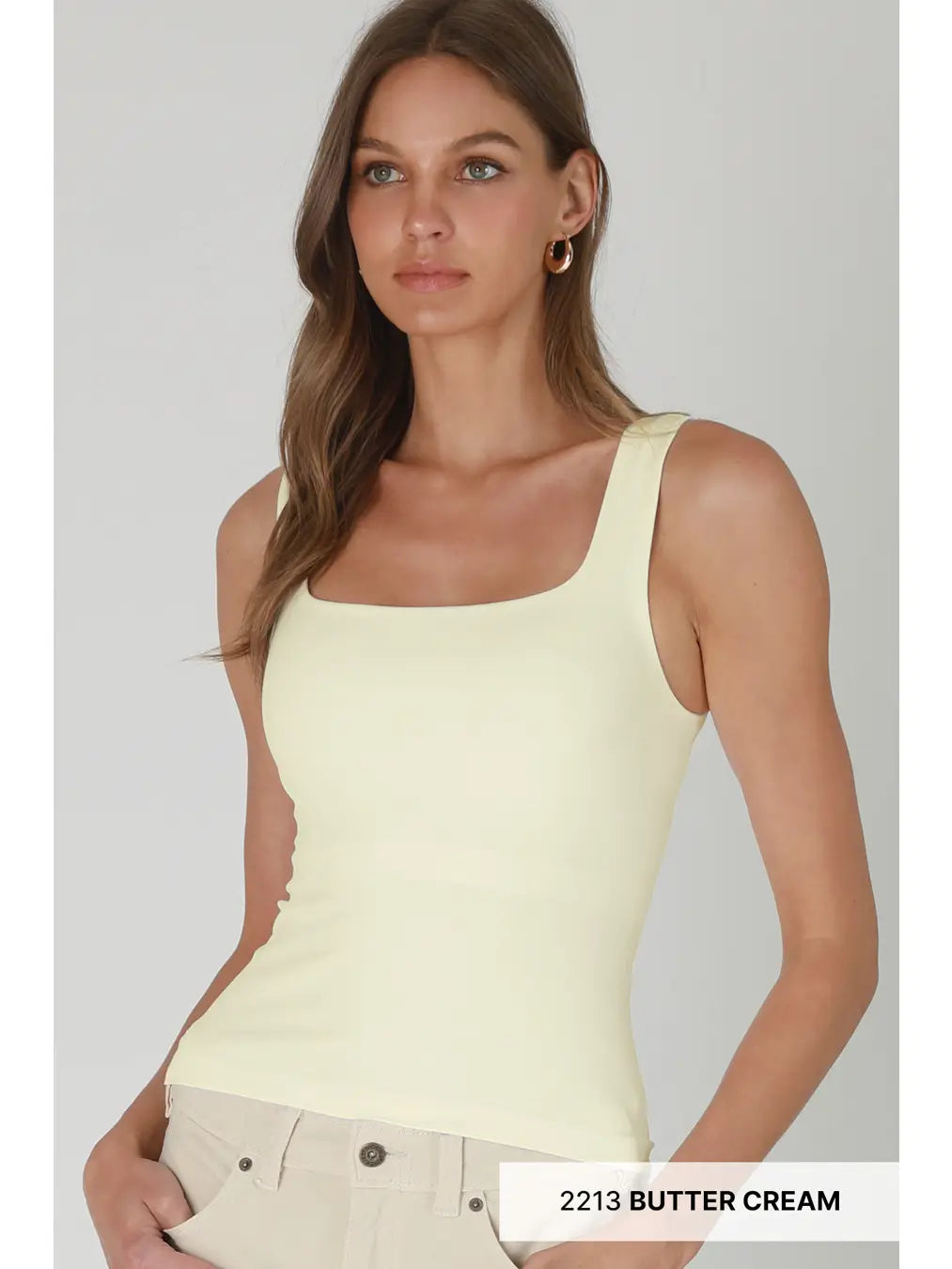Butter Cream Clean Line Square Top