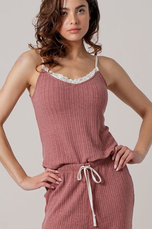 Fashion Week Calming Classic Pointelle Tank Top, Mauve - Little Miss Muffin Children & Home