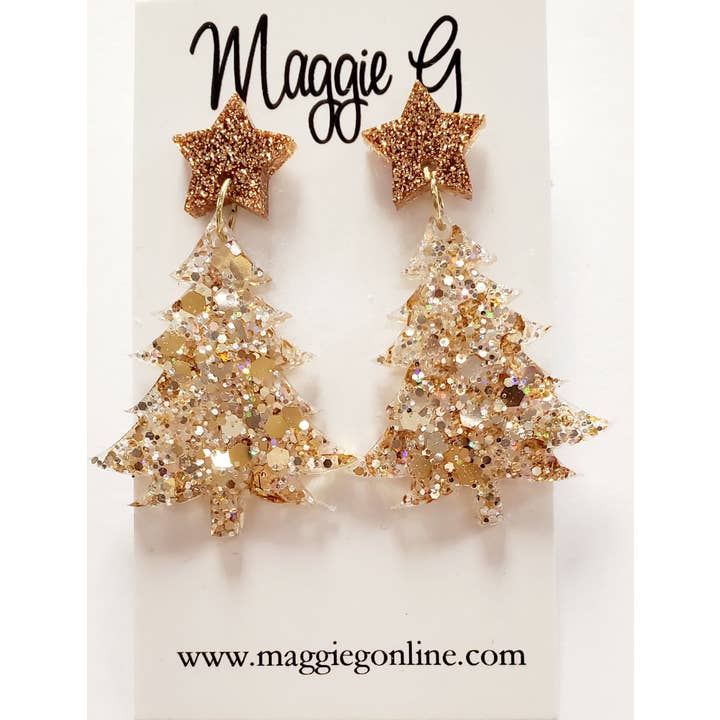 Maggie G Christmas Tree Shanta Resin Earrings - Little Miss Muffin Children & Home