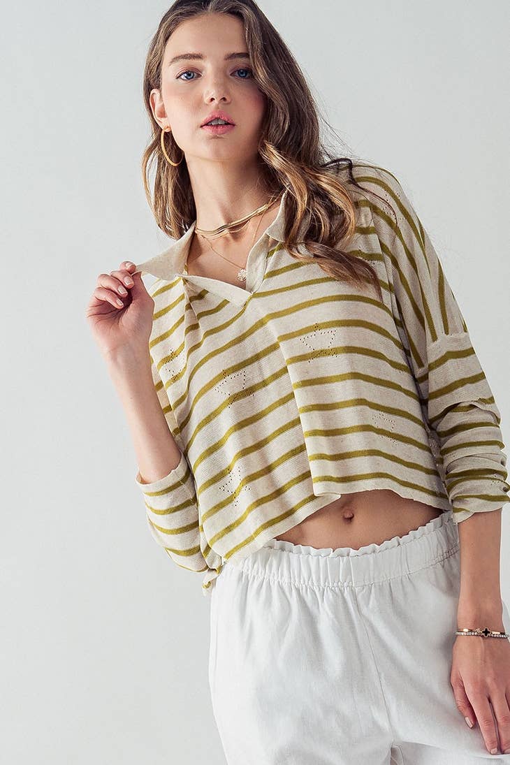 Fashion Week Fashion Week Sydney Eyelet Star Striped Polo - Little Miss Muffin Children & Home