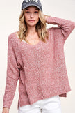 La Miel La Miel Lightweight Loose Fit V-Neck Sweater - Little Miss Muffin Children & Home