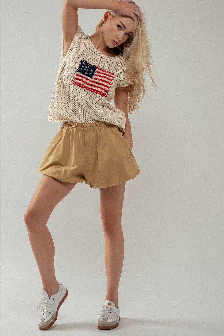 Urban Daizy Crochet Flag Cap Sleeve Crewneck Sweater - Little Miss Muffin Children & Home