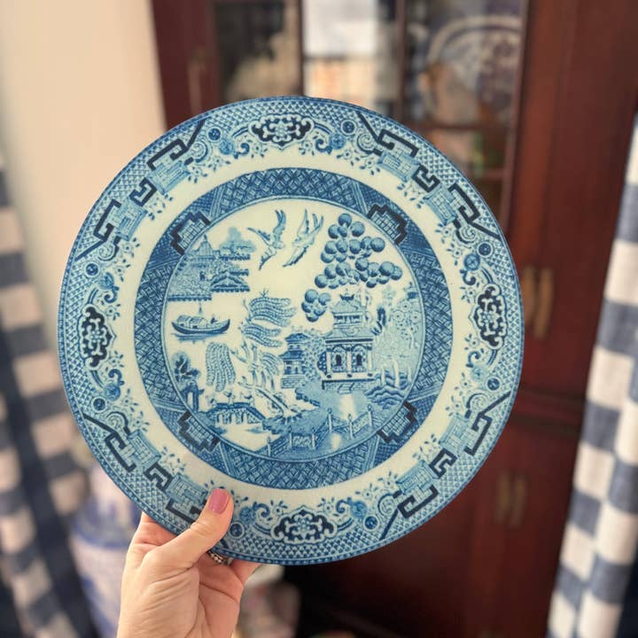 Home with Hillary Grandmillennial China Plate Cutting Board - Blue & White - Little Miss Muffin Children & Home