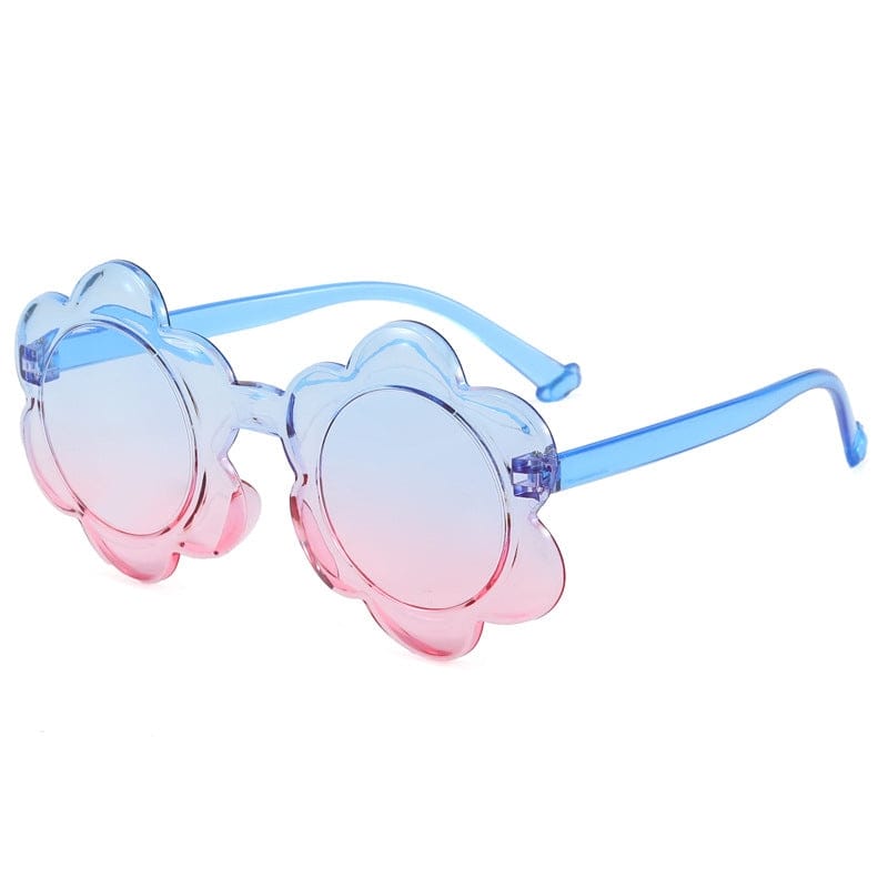 Kids Blue & Pink  Flower Shaped Sunglasses