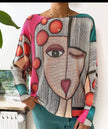 Loowie Loowie Pink Picasso Style Knit Sweater - Little Miss Muffin Children & Home